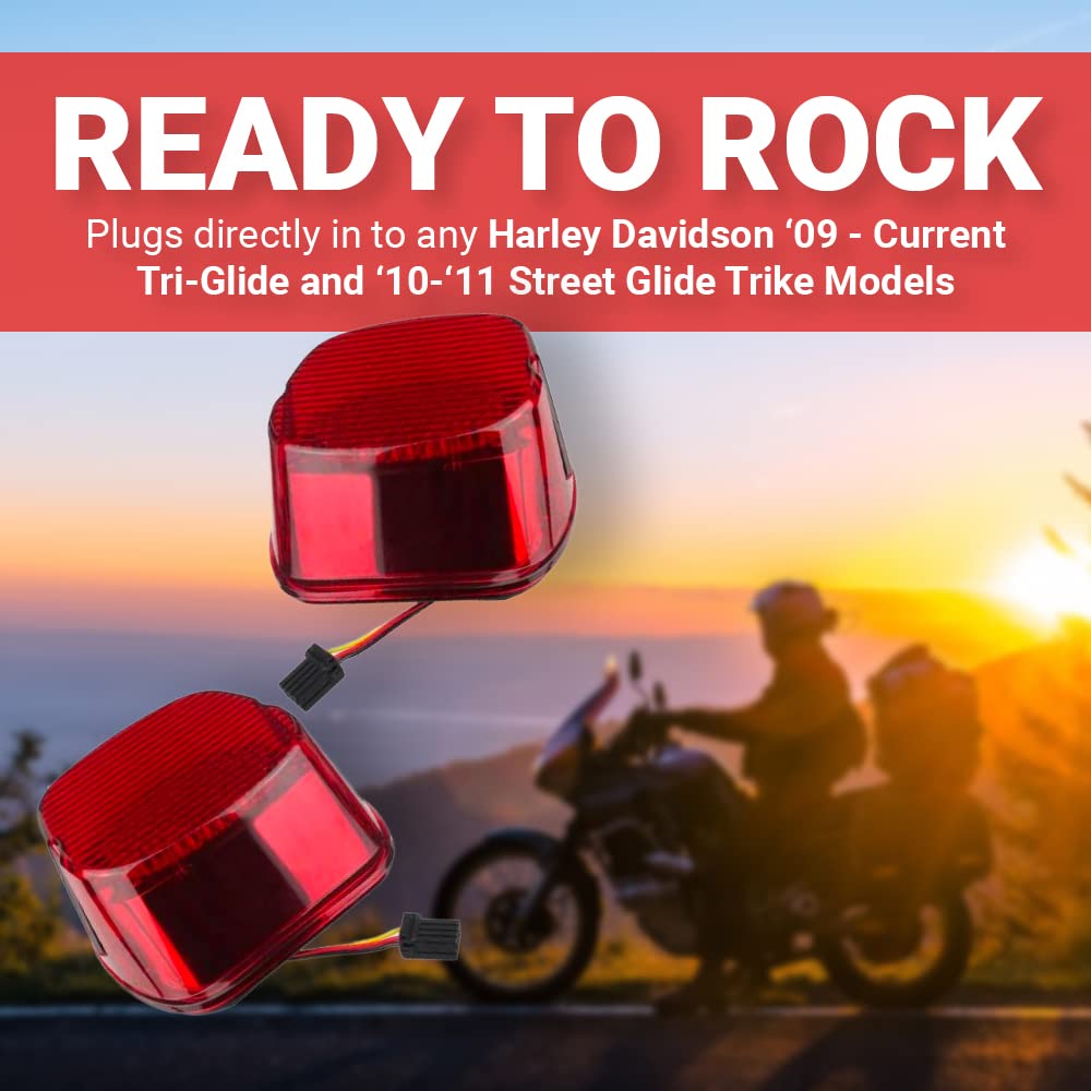 Eagle Lights Flashing Strobe Led Tail Brake Light Kit For Harley Davidson Tri Glide Models