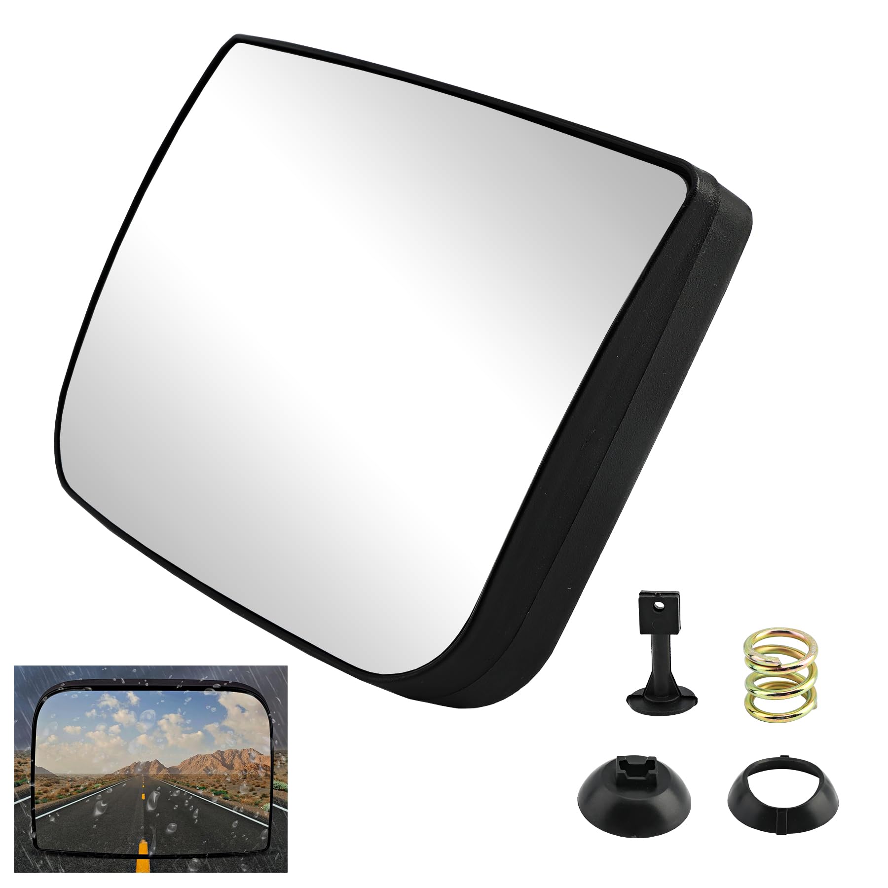 Heated Lower Convex Mirror Glass Compatible with 2008-2017 Freightliner Cascadia Mirror TL-28717A TL28717A Wide Clear High Refle