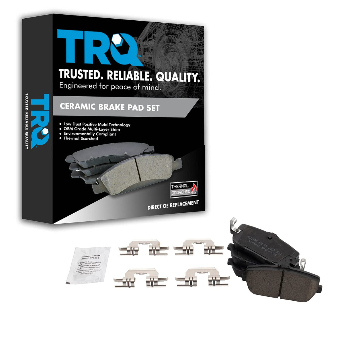 TRQ Rear Brake Pads Ceramic Compatible with 2017-2020 Fiat 124 Spider 2006-2019 Mazda MX-5 Miata