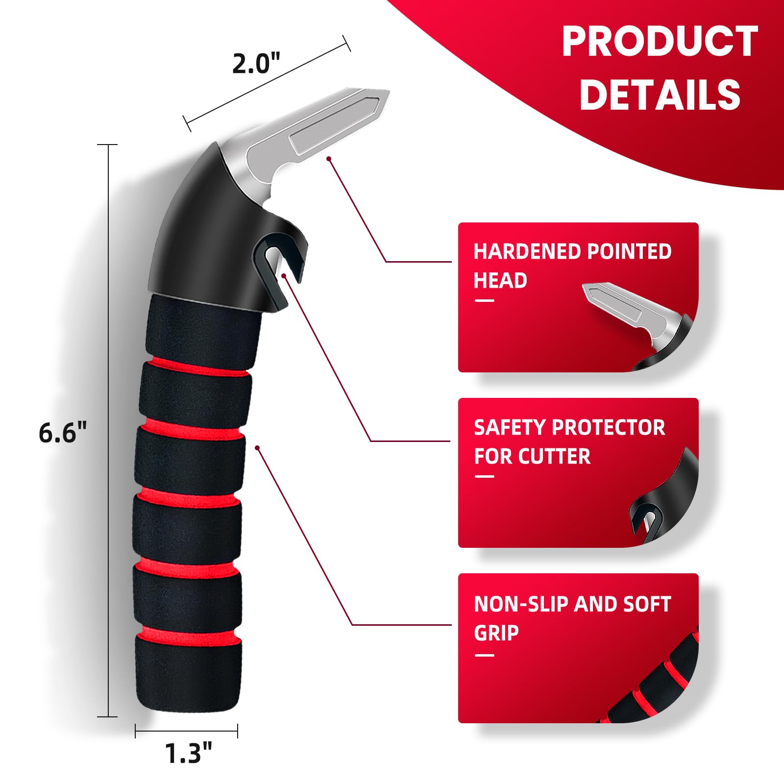 Kounatsuri Portable Car Assist Handle - Auto Multifunction Car Armrest For Elderly & Seniors & Handicap (1Pack Red Handle And 2P