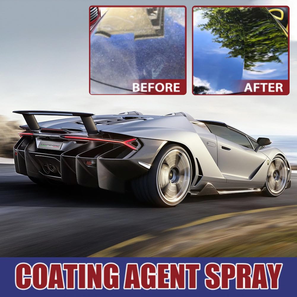3Pc Multi-Functional Coating Renewal Agent, 3 In 1 High Protection Quick Car Coating Spray Fast-Acting, Ceramic Coating Agent Sp