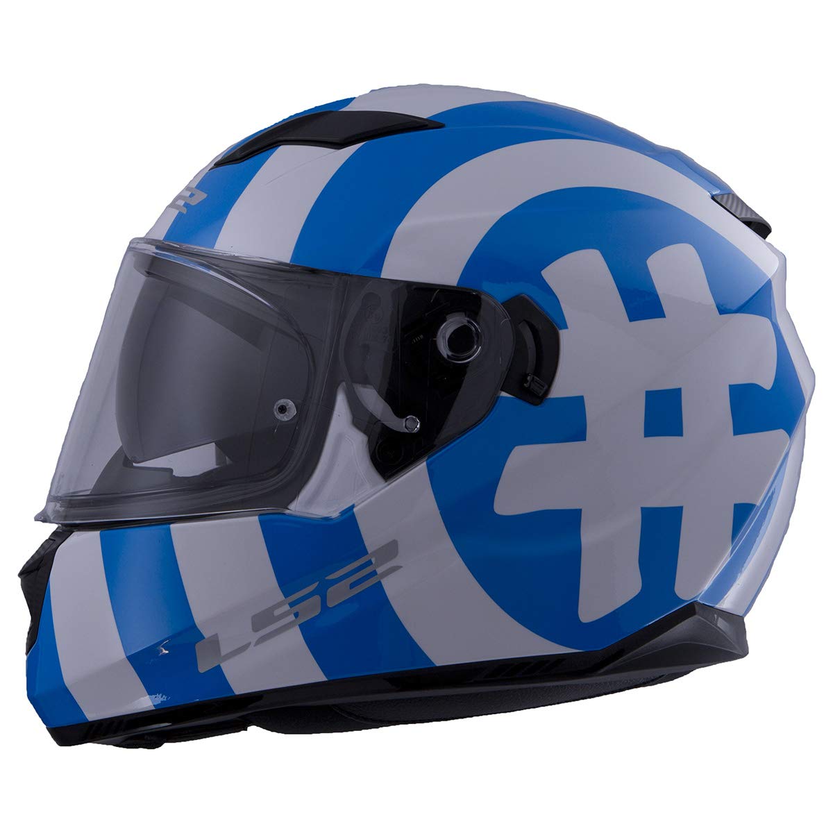 Ls2 Helmets Full Face Stream Evo Street Helmet (Hashtag Blue/Glow - X-Large)