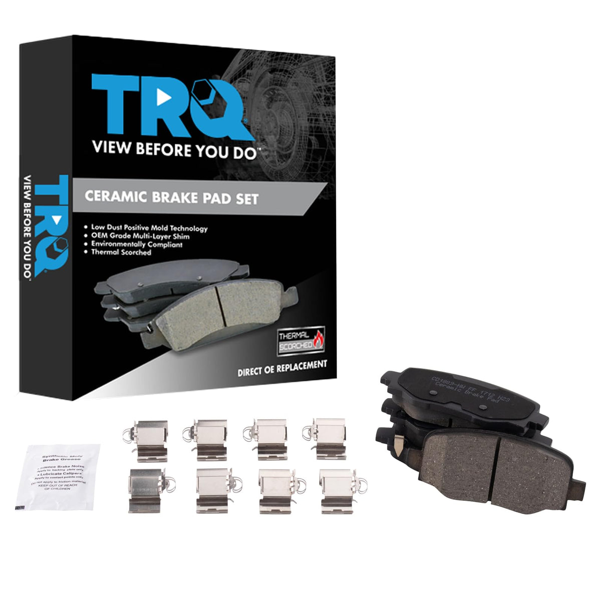 TRQ Rear Brake Pads Ceramic Compatible with 2016-2021 Fiat 500X 2015-2021 Jeep Renegade