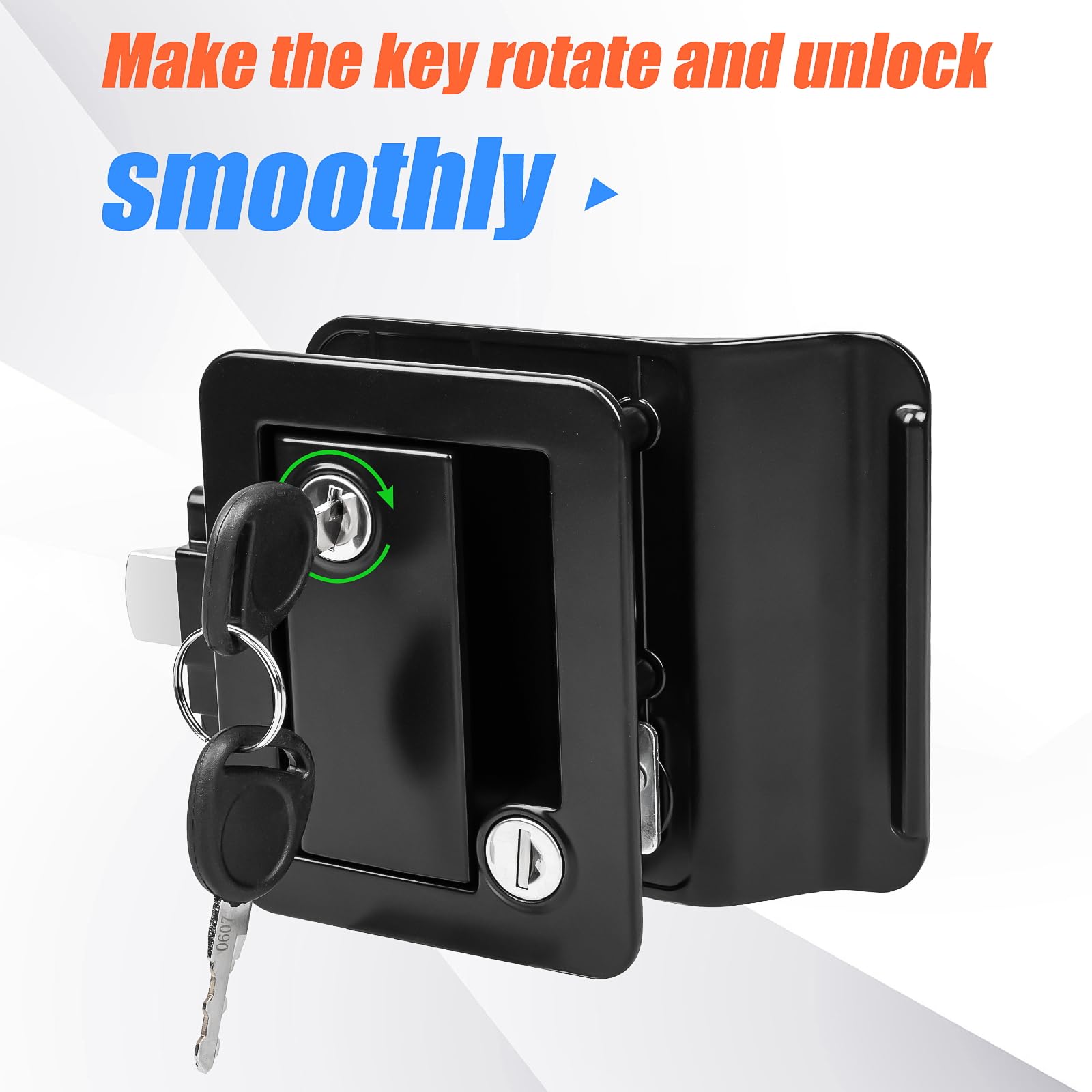 Siasky Black Rv Door Lock Replacement, Upgraded Rv Door Latch With Paddle Deadbolt 4 Keys, Camper Door Lock For Travel Trailers