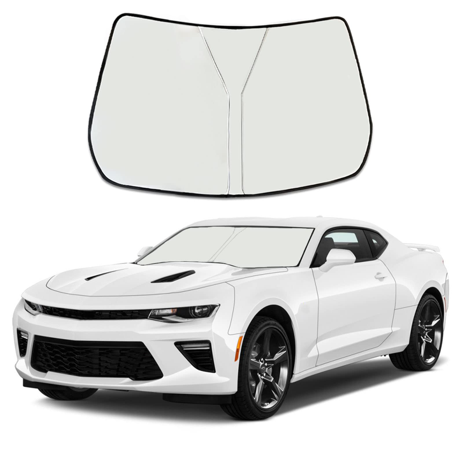 Moricere Upgrade Windshield Sun Shade For Chevrolet Camaro 2016-2024, Foldable Windshield Sun Visor Blocks Uv Rays