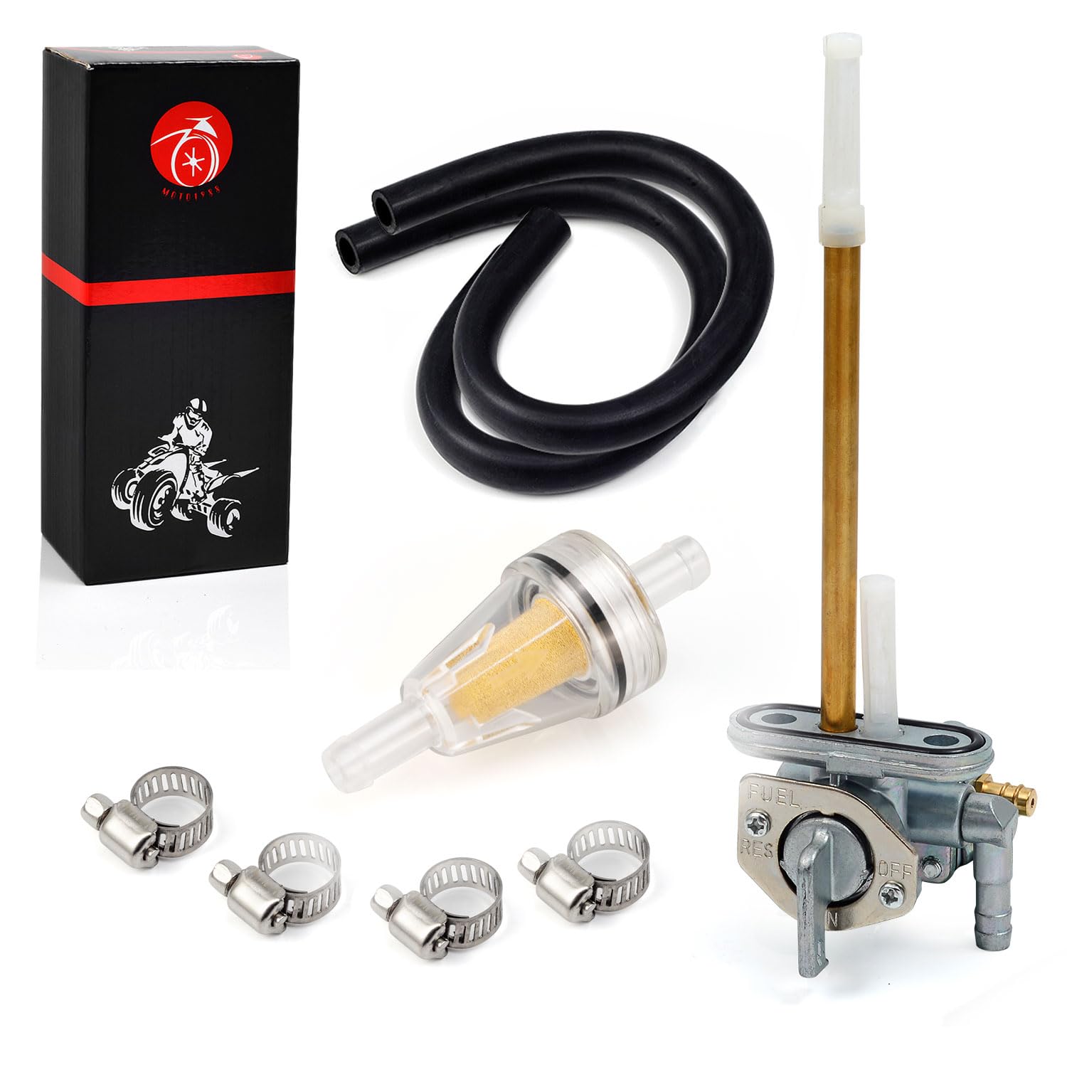 MOTO1988 Fuel Tank Petcock Valve Assembly for Kawasaki Motorcycle KLR650 KL650 1987-2018 OEM 51023-1390 51023-1148 51023-0003 51