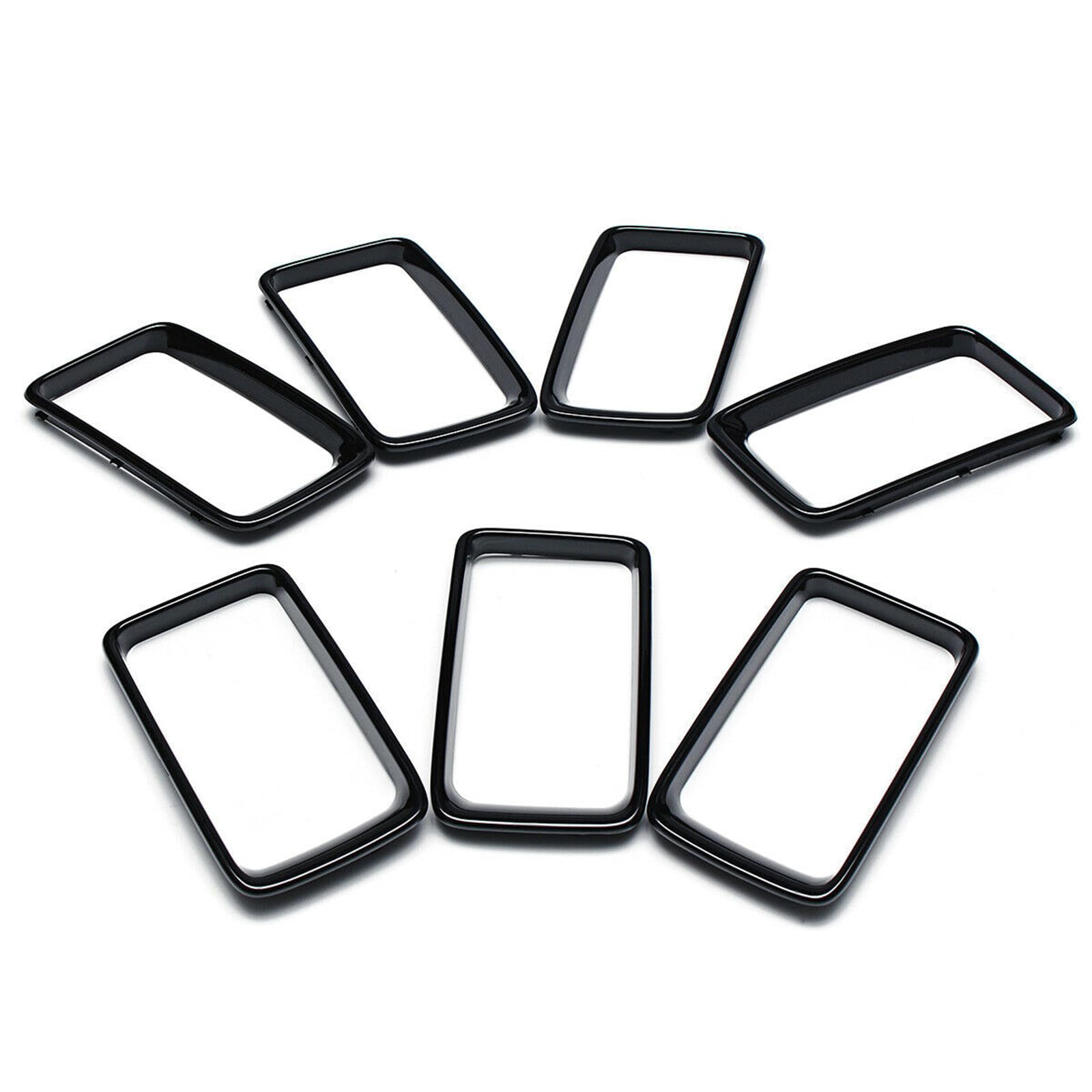 Kyyet 7Pcs Front Bumper Rings Grill Vent Insert Trim Cover Compatible With 2014 2015 2016 Jeep Grand Cherokee Gloss Black