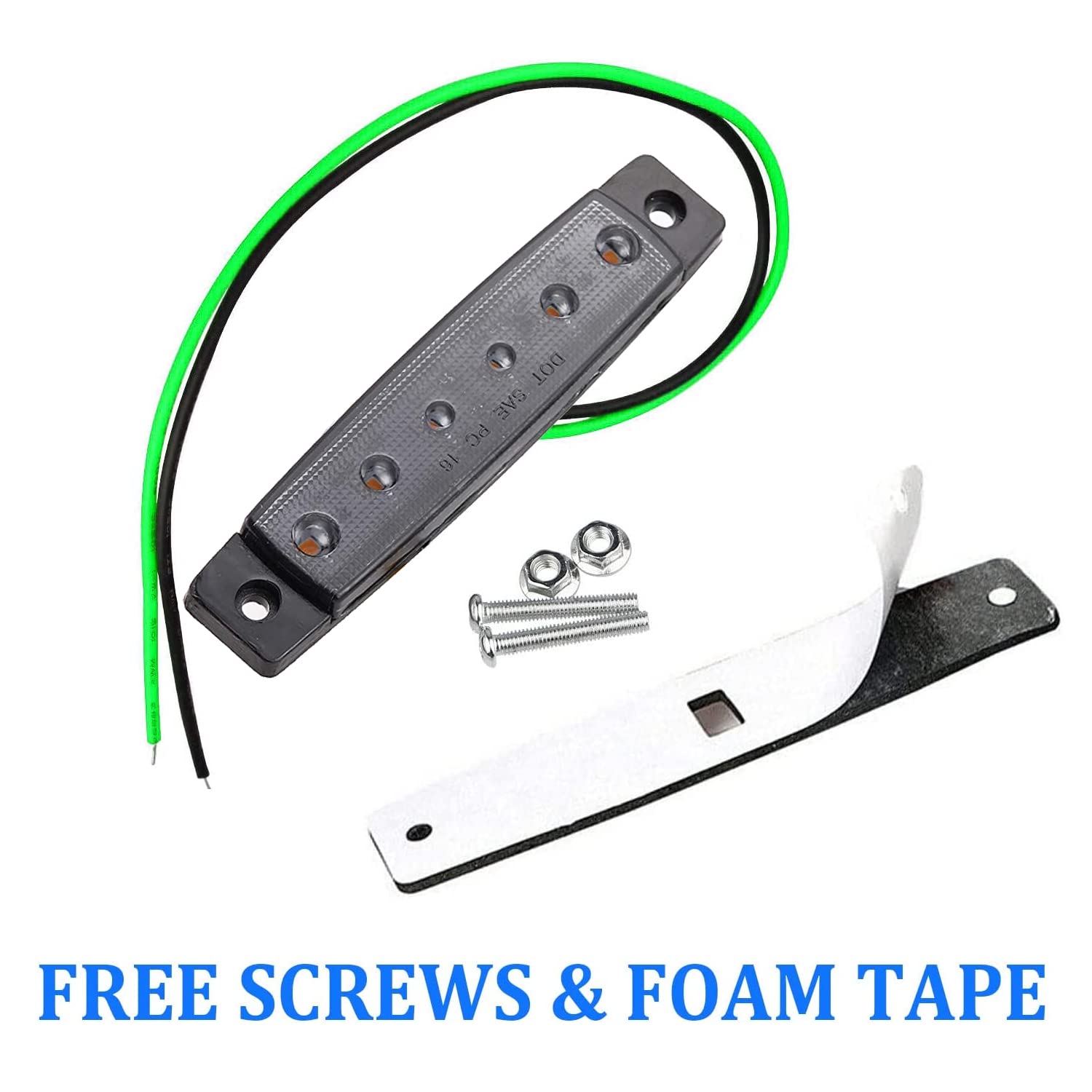 10Pack 12V Smoked Green Led Trailer Marker Lights 3.8 '' Side Marker Clearance Light Bar Front Rear Signal Indicator Light Strip