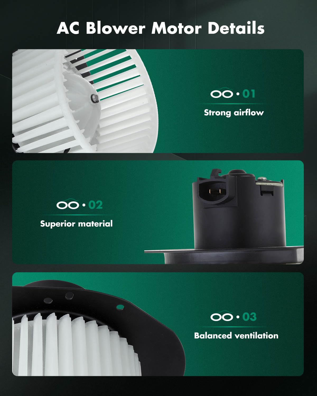 Scitoo Front Hvac Heater Blower Motor W/Fan Cage Fit For Ford 1979-2011,For Lincoln 1980-1997,For Mercury 1998-2011 Replace 7000