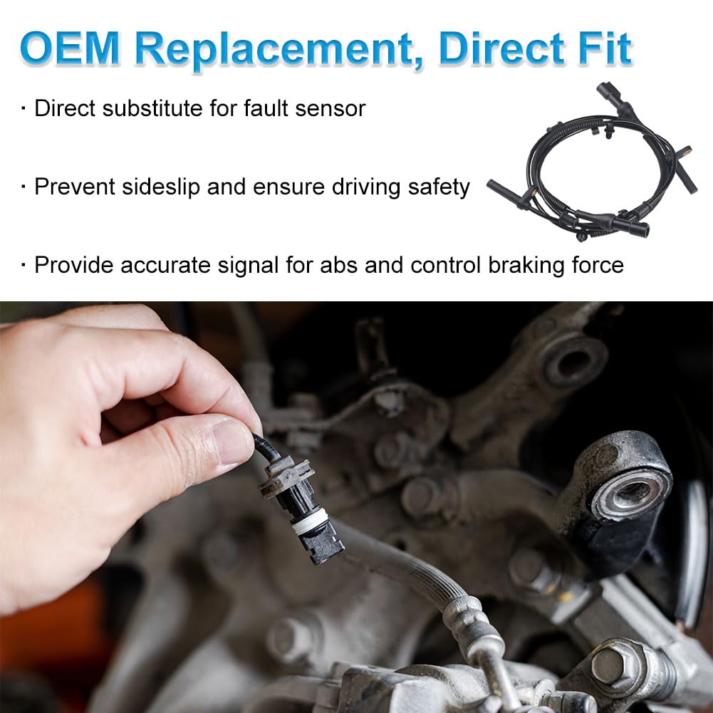 Wmphe Compatible With 1 Pair Front Left & Right Abs Wheel Speed Sensor Ford F150 2005 2006 2007 2008, Lincoln Mark Lt 2007 2008, Replace Oem 7L3Z-2C204-A 695-044, Only For Rwd Models