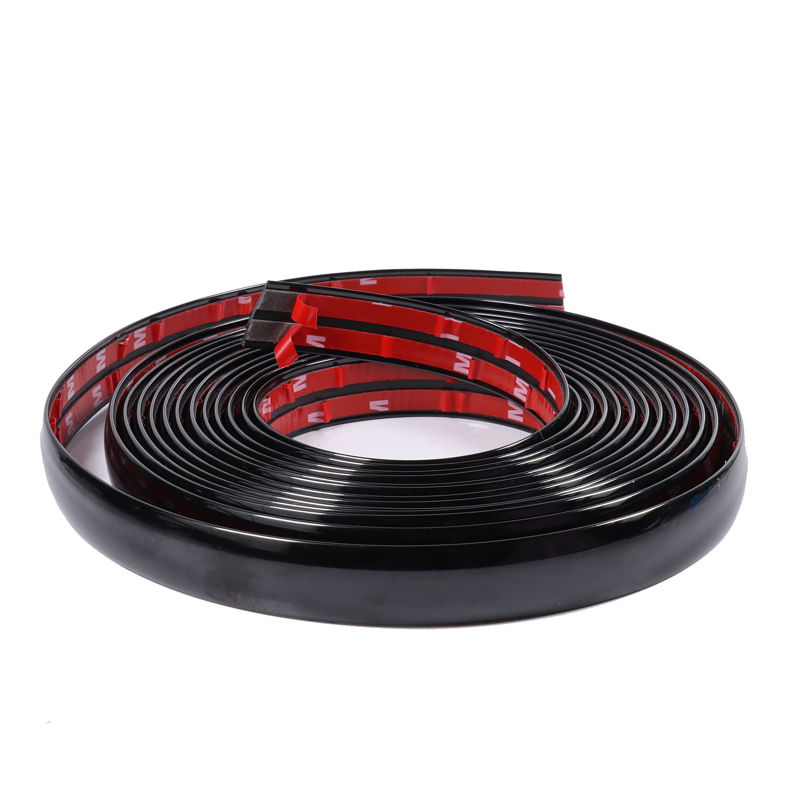 Car Elements 1In(25Mm) Automotive Trim Molding 25Ft Heavy-Duty Car Side Moldings(Self Adhesive) Uv Protected Scratch-Proof For All Vehicles Body Door Window Bumper -Glossy Black