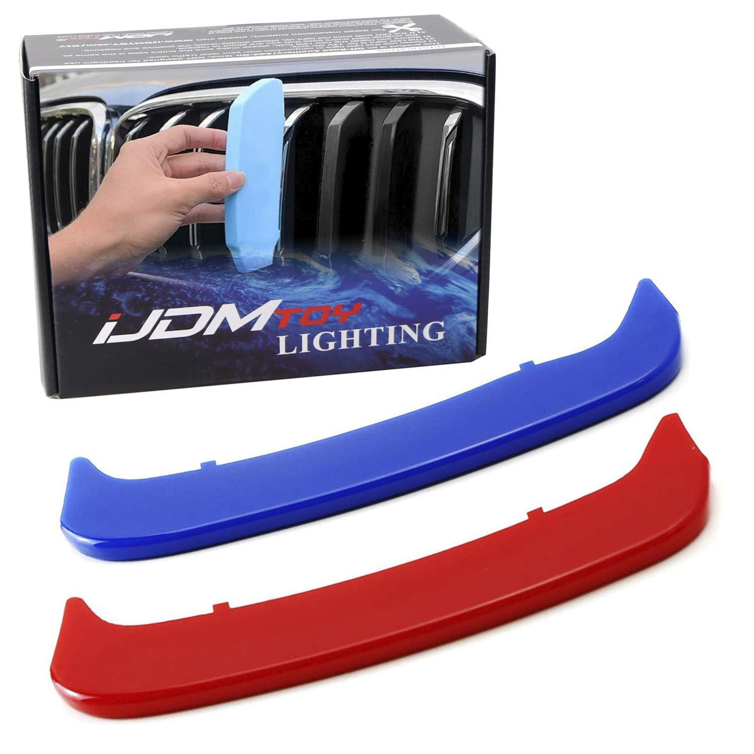 Ijdmtoy Exact Fit ///M-Colored Grille Insert Trims Compatible With 2002-05 Bmw E46 Lci 3 Series 4-Door Sedan 323I 325I 328I 330I