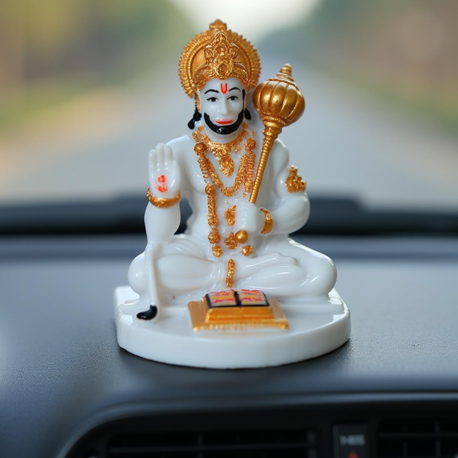 Unovate Hanuman Idol For Car Dashboard, Home, Office Desk With Pre-Installed Adhesive Tape - Hanuman Murti For For Pooja, Temple