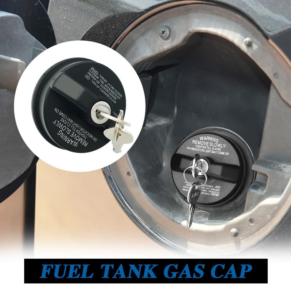 Gas Cap Fuel Cap, Locking Fuel Cap, Locking Fuel Tank Gas Cap 77300-47020, Locking Gas Cap With 2 Keys Suitable For Chevy Silverado Avalanche Camaro Toyota 4Runner Camry Corolla
