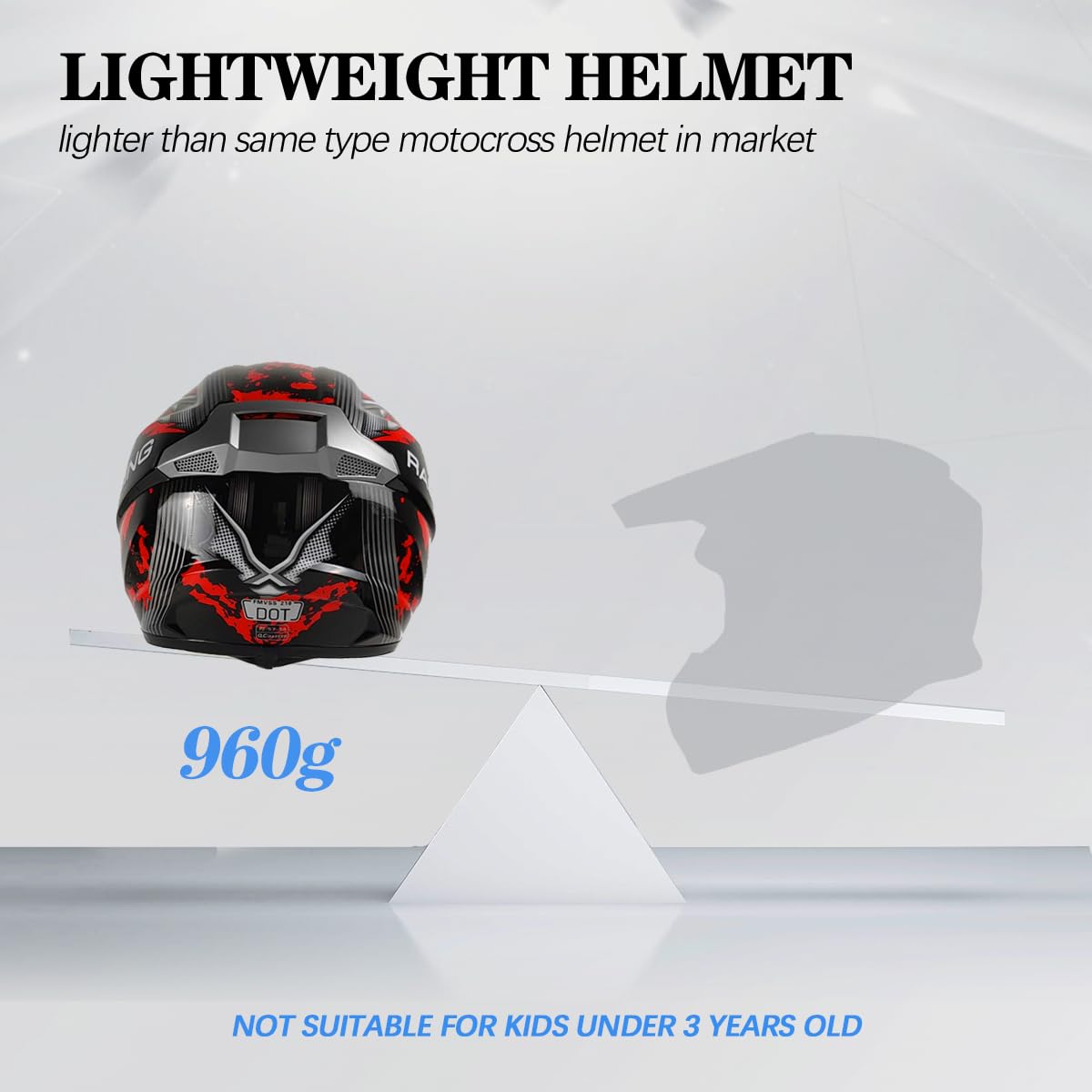 TTMiku DOT Youth Kids Motocross Helmet, Unisex Off-Road Dirt Bike ATV BMX MX Downhill Street Ride Motorcycle Helmet Goggles Glov