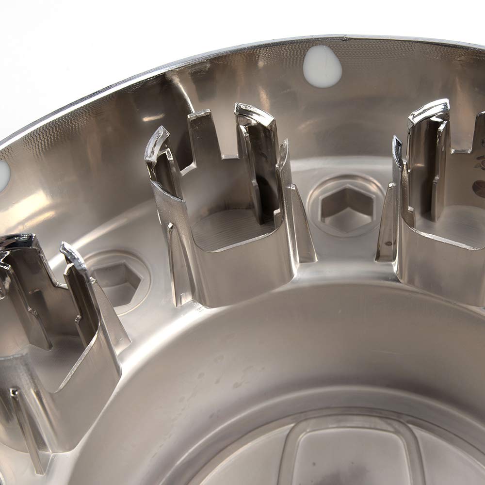 Pit66 Wheel Center Caps, Compatible With 11-16 Dodge Ram 3500 1-Ton Dually Alcoa Alloy Hub Caps 2 Rear Chrome