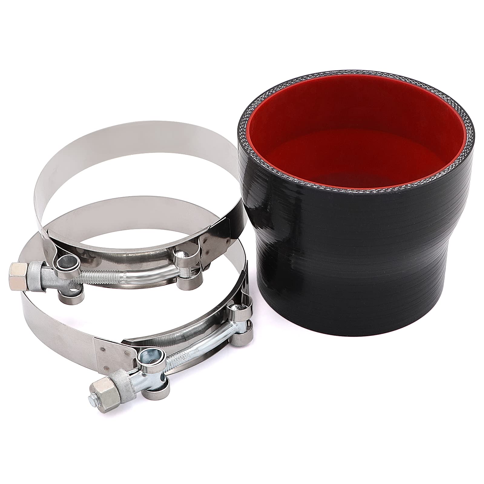 Straight Reducer Coupler Silicone Hose Id 3Inch To 3.5Inch 4-Ply With Stainless Steel T-Bolt Clamp For Turbo/Intercooler/Intake 