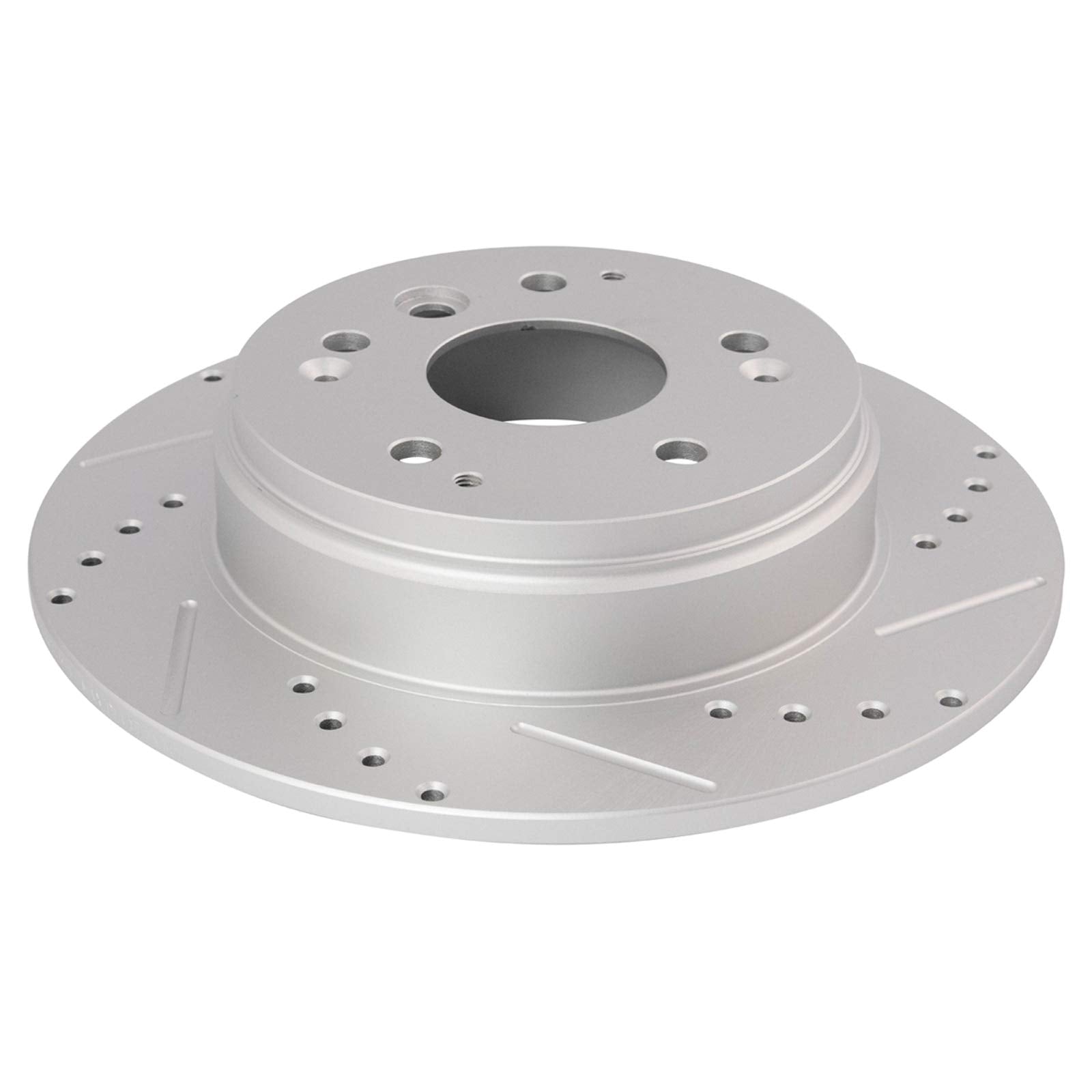 Trq Rear Performance Brake Rotors Set Solid Premium G-Coated Cross Drilled & Slotted Compatible With 2004-2008 Acura Tl 2003-201