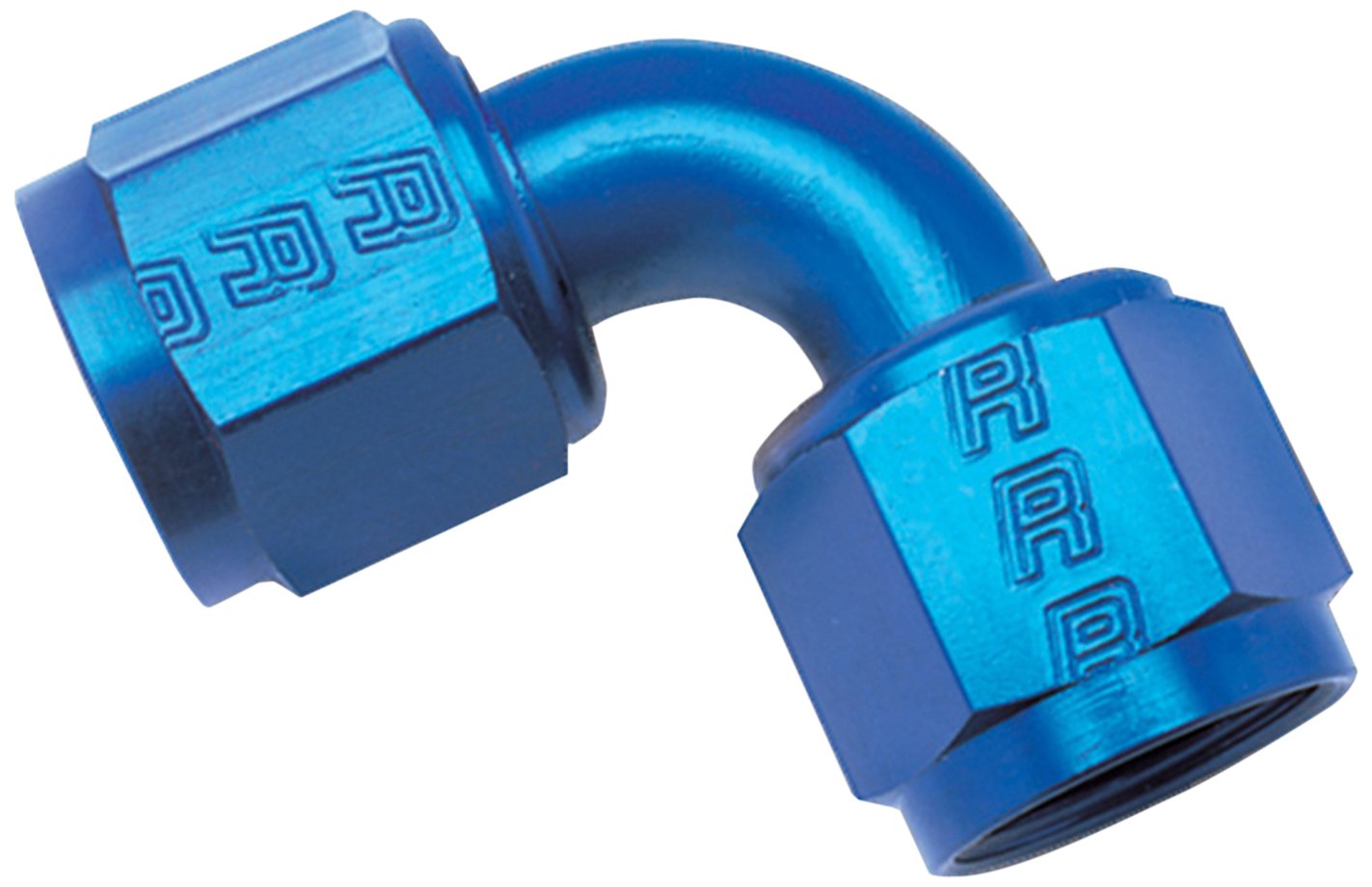 Edelbrock 640170 Blue Anodized Aluminum -8An 90-Degree Swivel Coupler