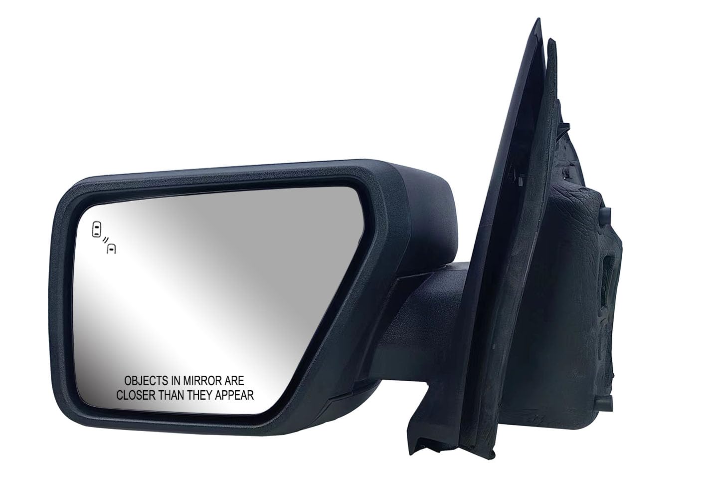Replacement Driver Left Side Door Mirror Textured Cover Manual Folding With Blinker And Power Adjust With Heated Glass And Blis 