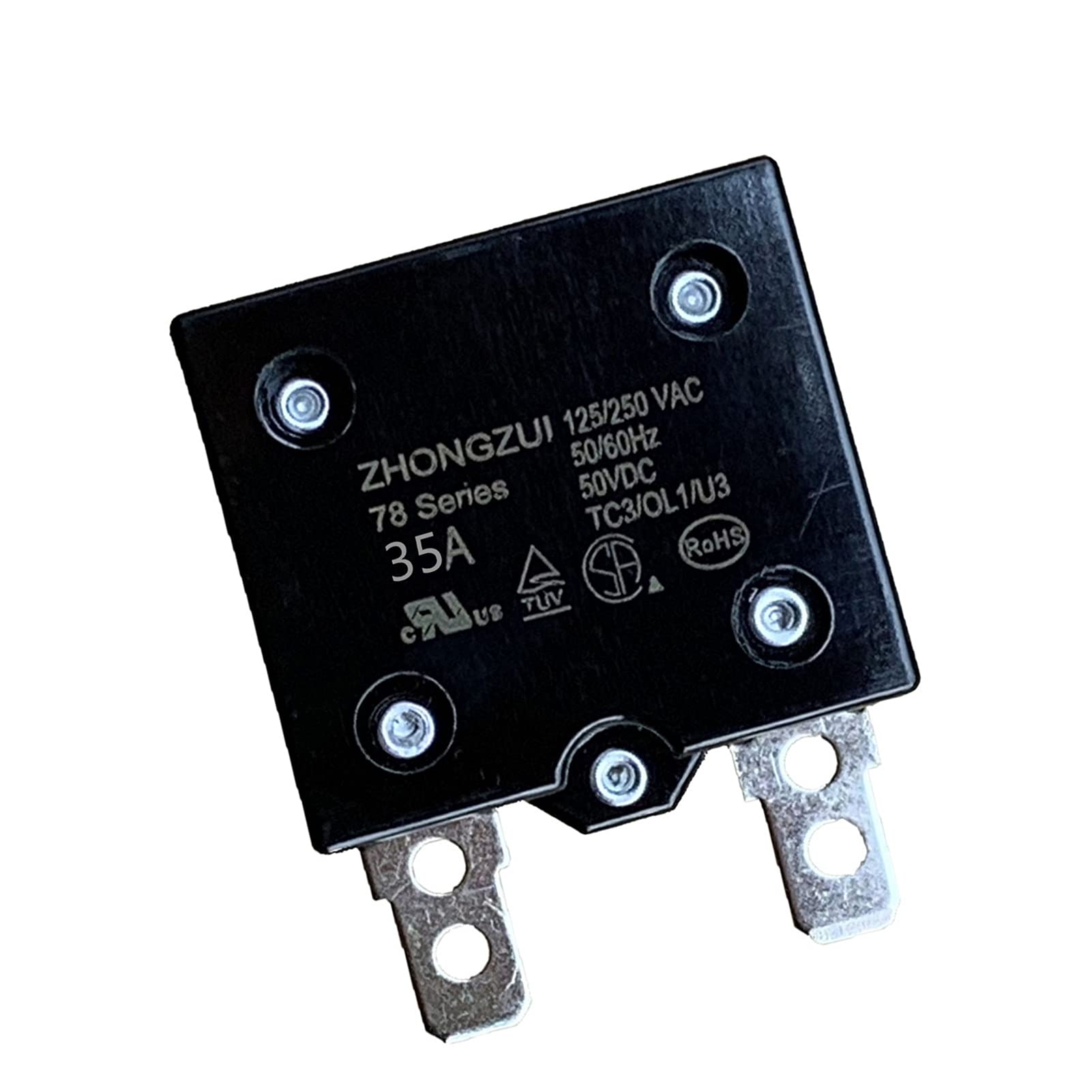 weelye 1Pcs 35A 125/250Vac 50Vdc Automatic Reset Relay Thermal Switch Circuit Breaker Current Overload Protector for Children Ri