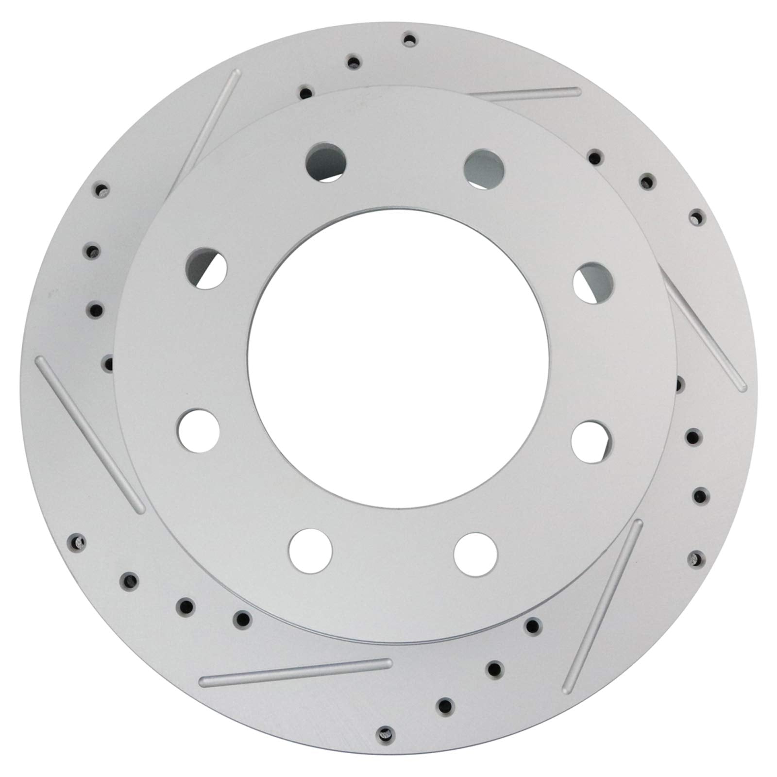 Trq Rear Performance Brake Rotors Set Premium G-Coated Cross Drilled & Slotted Compatible With 2008-2023 Chevrolet Express 2500