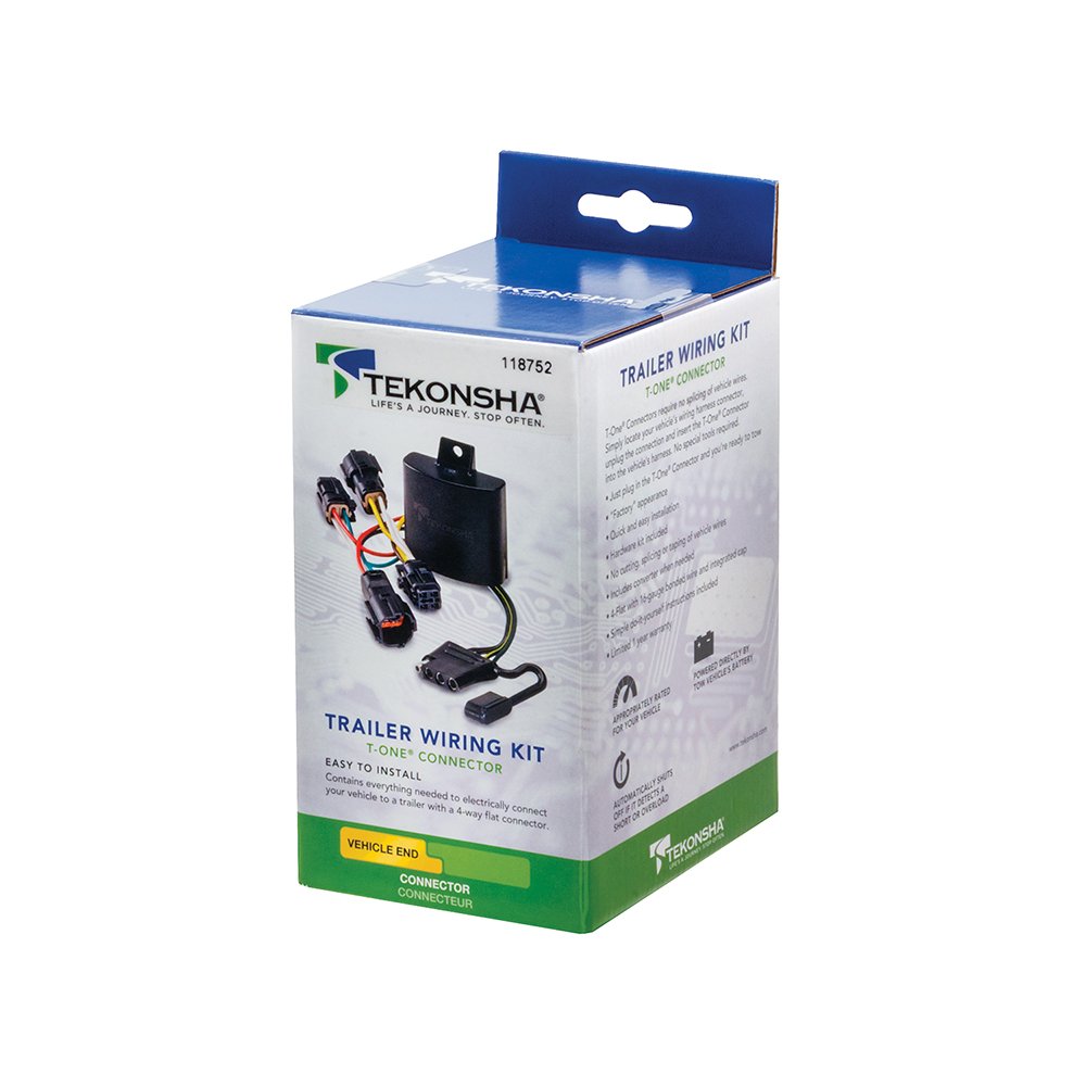 Tekonsha T-One T-Connector Harness, 4-Way Flat, Compatible With Select Jeep Compass