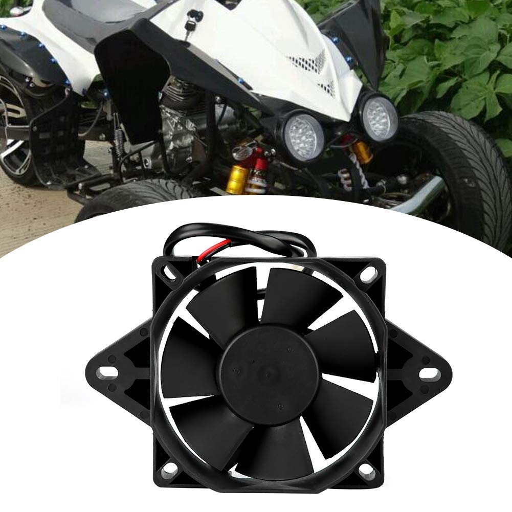 Acouto Motorcycle Radiator Fan Electric Engine Cooling Fan 12V ATV Cooling Fan Radiator Universal for Motorcycle ATV Go Kart Qua