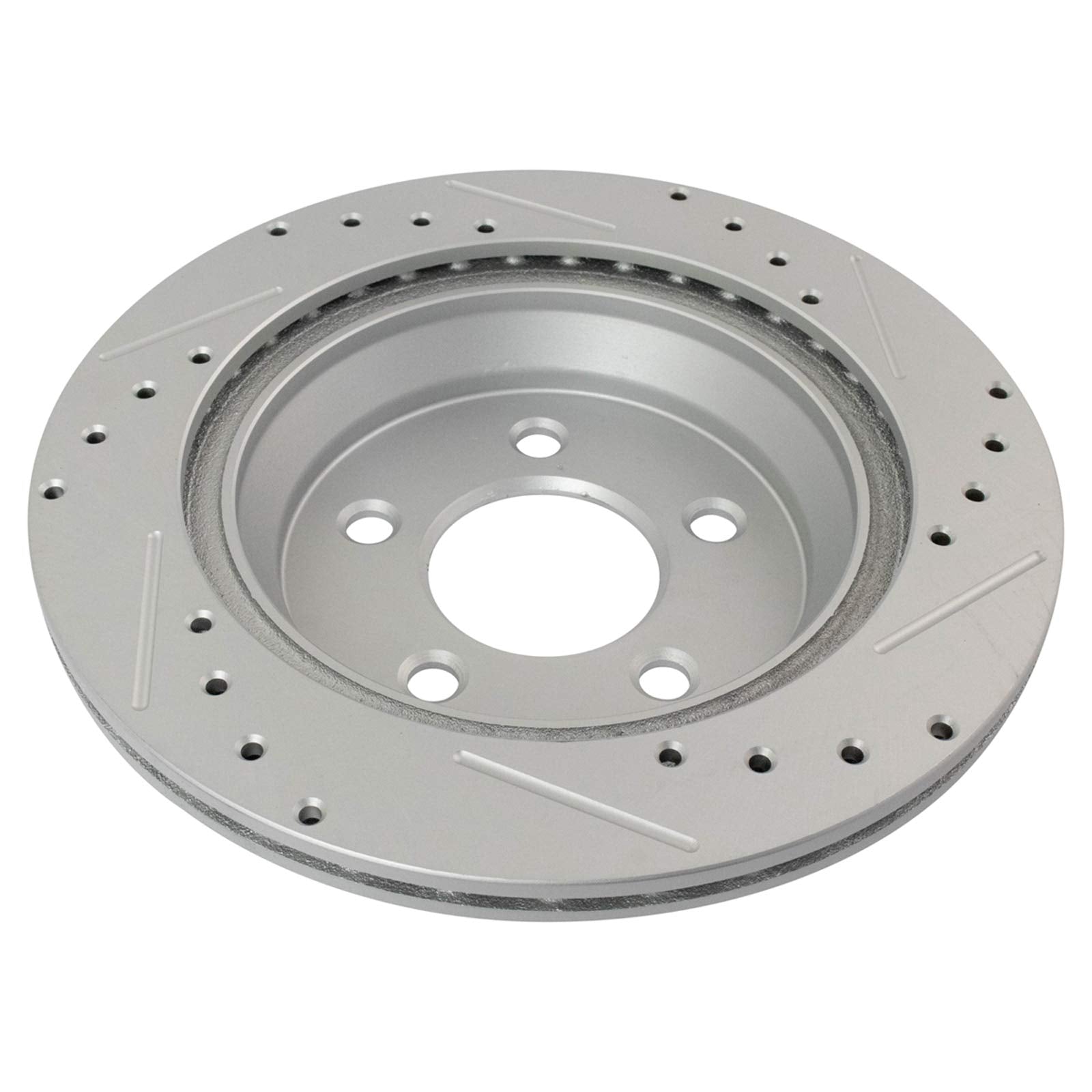 Trq Rear Performance Brake Rotors Set Premium G-Coated Cross Drilled & Slotted Compatible With 1994-2004 Ford Mustang