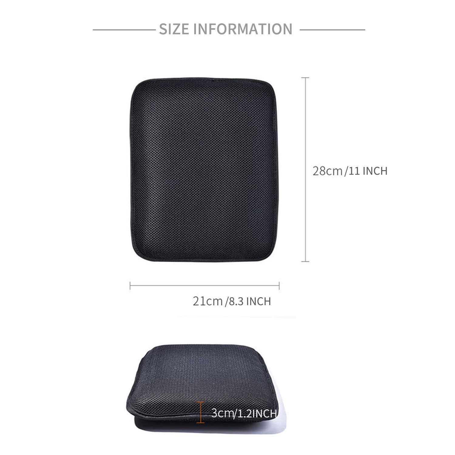 ELCYCO Motorcycle Gel Seat Cushion, Seat Cushion Available for Rear Passengers Honeycomb Structure Breathable Anti-Skid Shock Ab