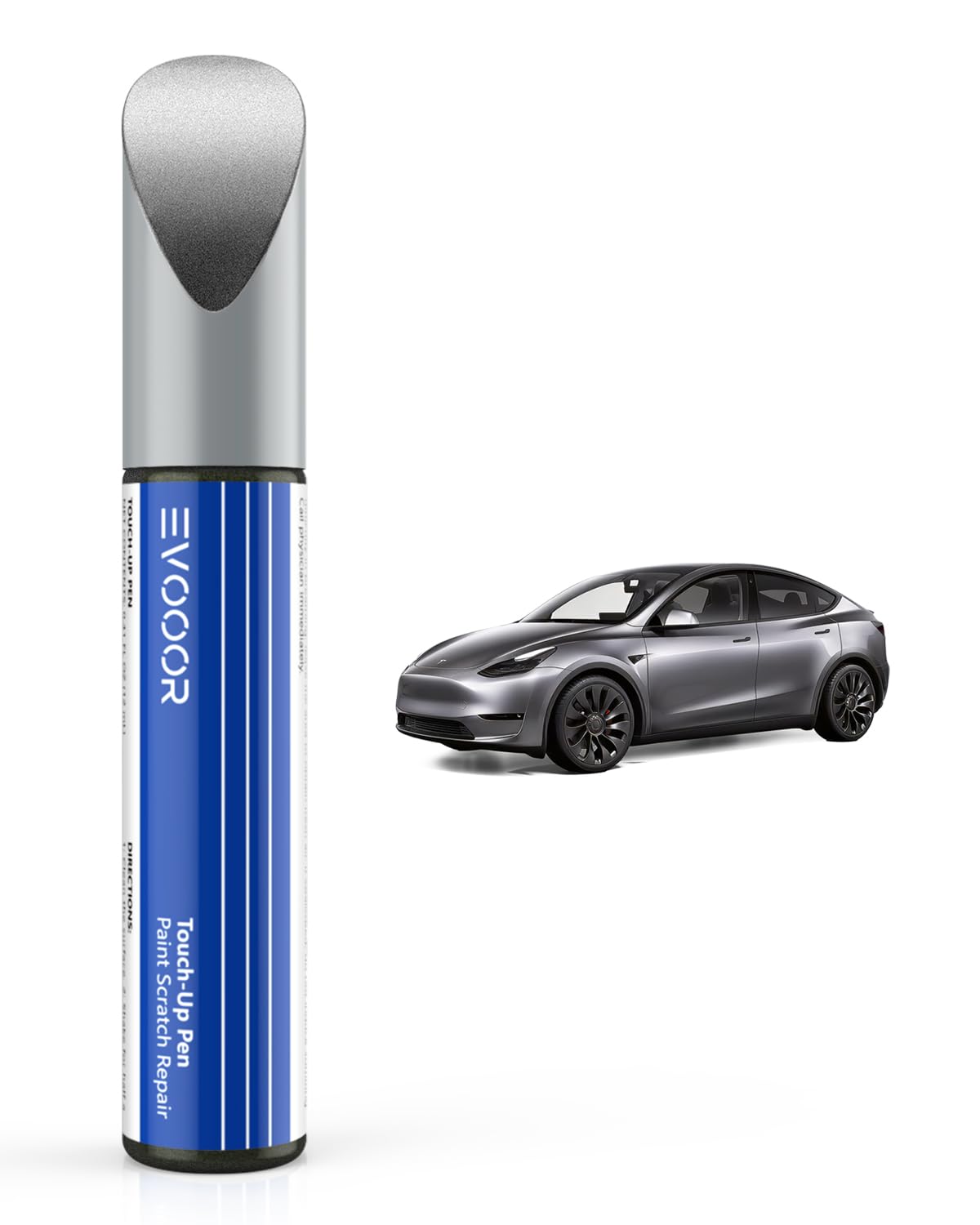 Evooor Quicksilver Touch Up Paint For Tesla - Diy Scratches Repair With Color-Matched For Model Y 2024 (Quicksilver(Pn00))