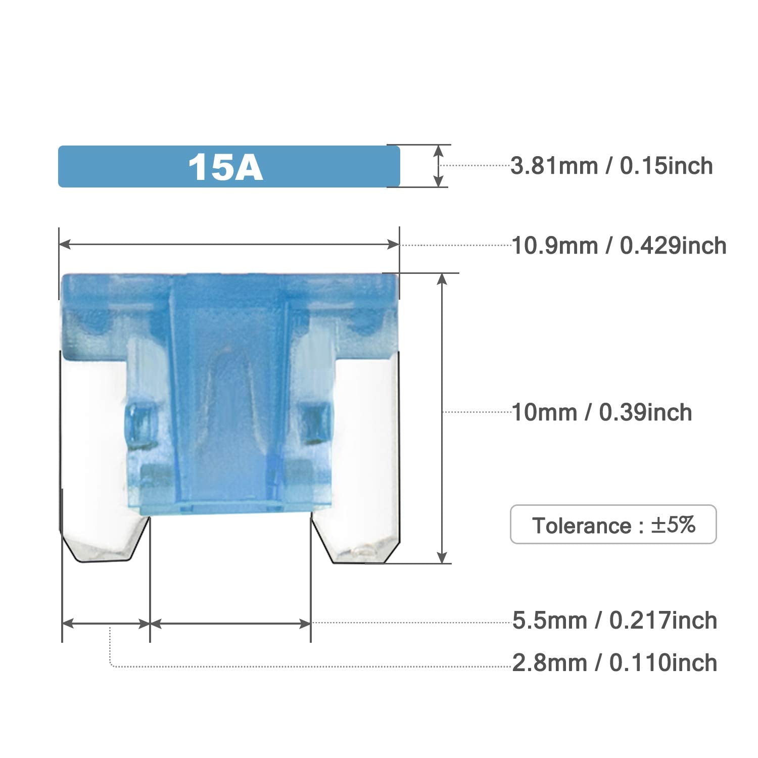 Chanzon 120Pcs Micro Low Profile Mini Blade Fuse Assortment Kit Box (5A 7.5A 10A 15A 20A 25A 30A) For Auto Car Truck Rv Automoti