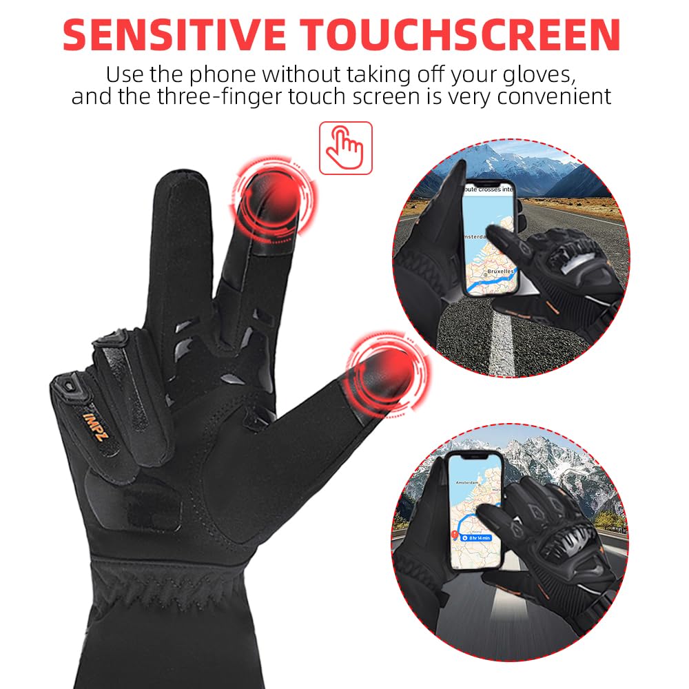 mjmoto Motorcycle Gloves Windproof Waterproof Guantes Moto Women Motorbike Riding Gloves Touch Screen Moto Motocross Gloves Wint