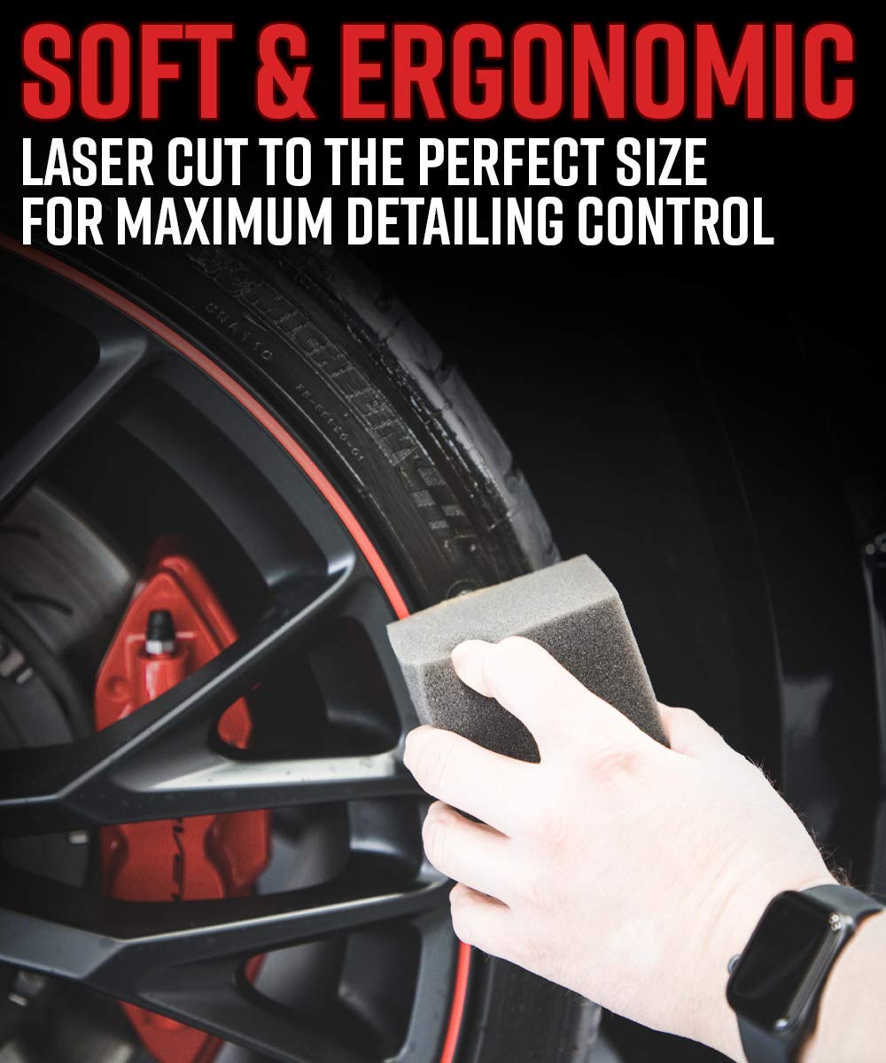 Adam'S Polishes Block Applicator Trim Dressing & Tire Shine Applicator Pad For Car Detailing | Reusable & Customizable Durafoam | For Use After Car Wash Wheel Cleaner