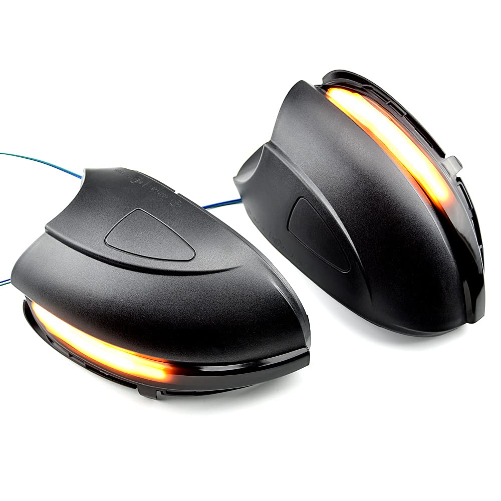 Qklsudua 2Pcs Dynamic Sequential Blink Compatible With Vw Golf 6 Vi Mk6 Gti R Line R20 Touran Variant Eos Sharan Led Side Mirror Turn Signal Light Assembly-Without Hole