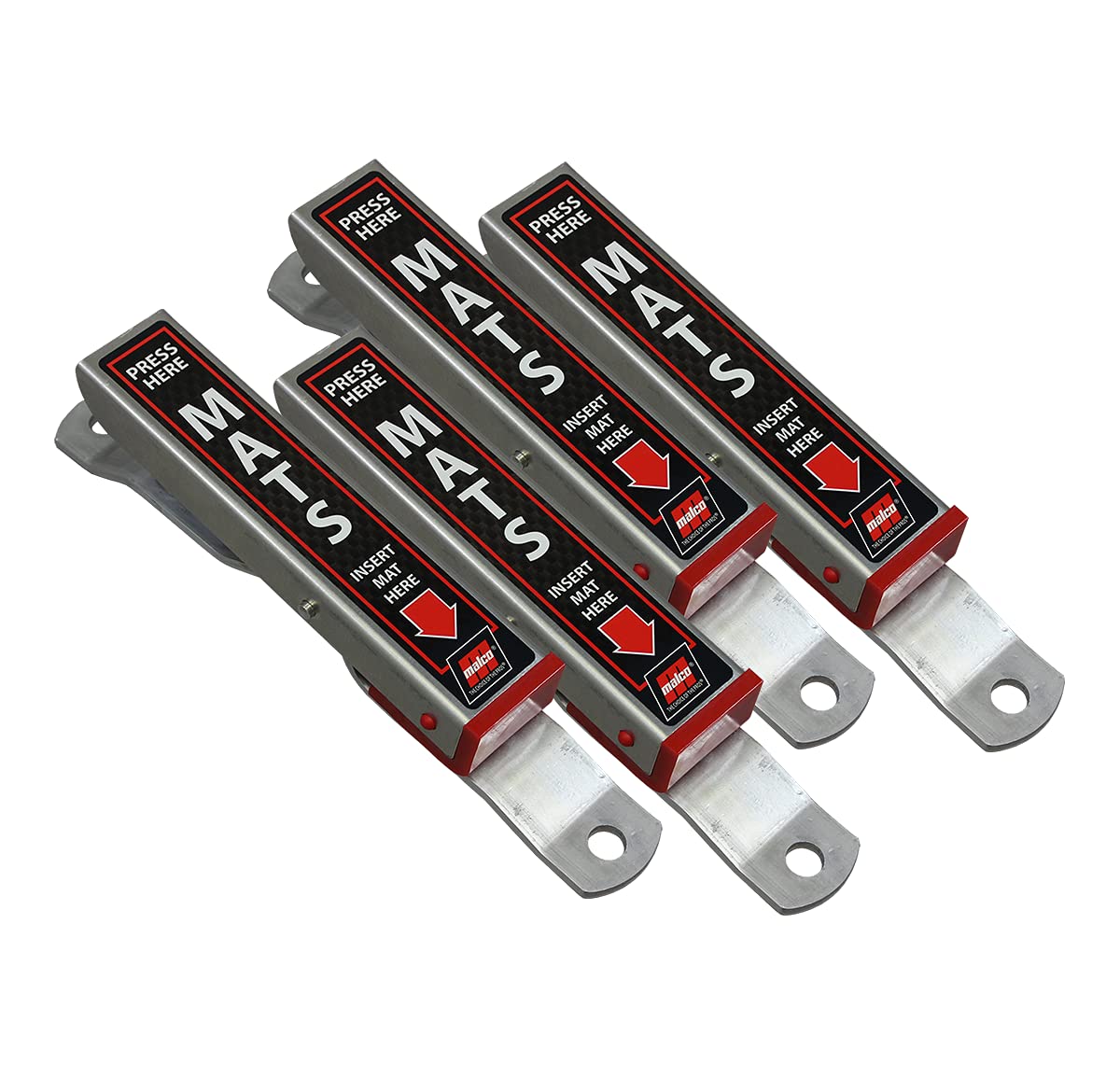 Malco Mat Clamp - Heavy Duty Aluminum Car Wash Floor Mat Hanger / Hold Your Floor Mats While You Clean Your Car / Pack Of 4 (810