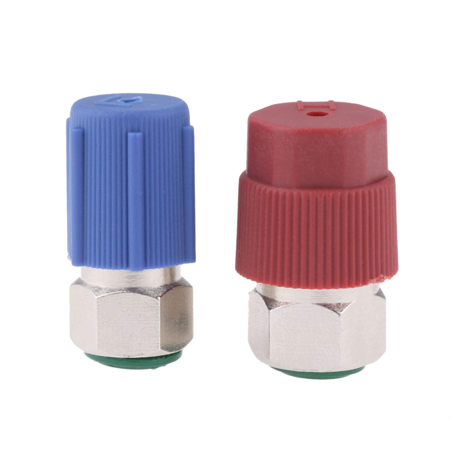 R12 to R134A Adapter, R12 R22 to R134A High/Low Fitting Port Retrofit 1/4 to 7/16-20 UNF Conversion Adapter, Fits for AC Air Con