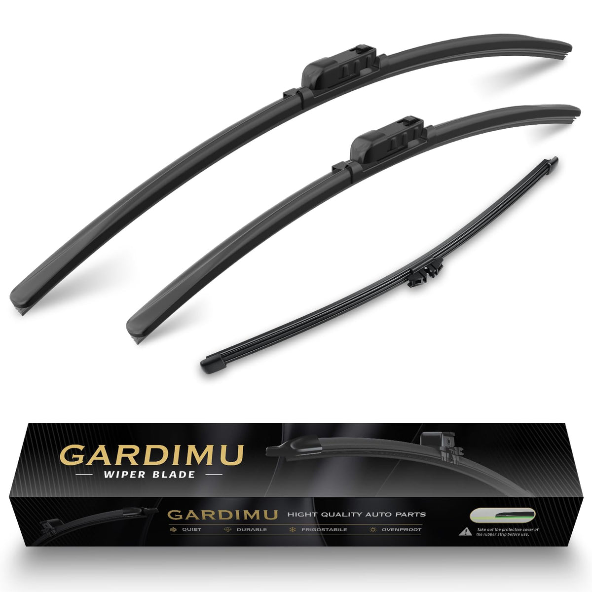 Gardimu Front And Rear Windshield Wiper Blades, 3 Pcs Front And Back Windshield Wipers Blades Replacement For Bmw X5 2019-2024, 