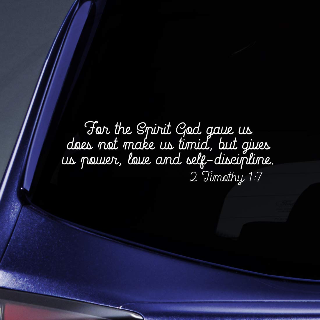 Bargain Max Decals 2 Timothy 1:7 Verse Sticker Decal Notebook Car Laptop 8' (White)