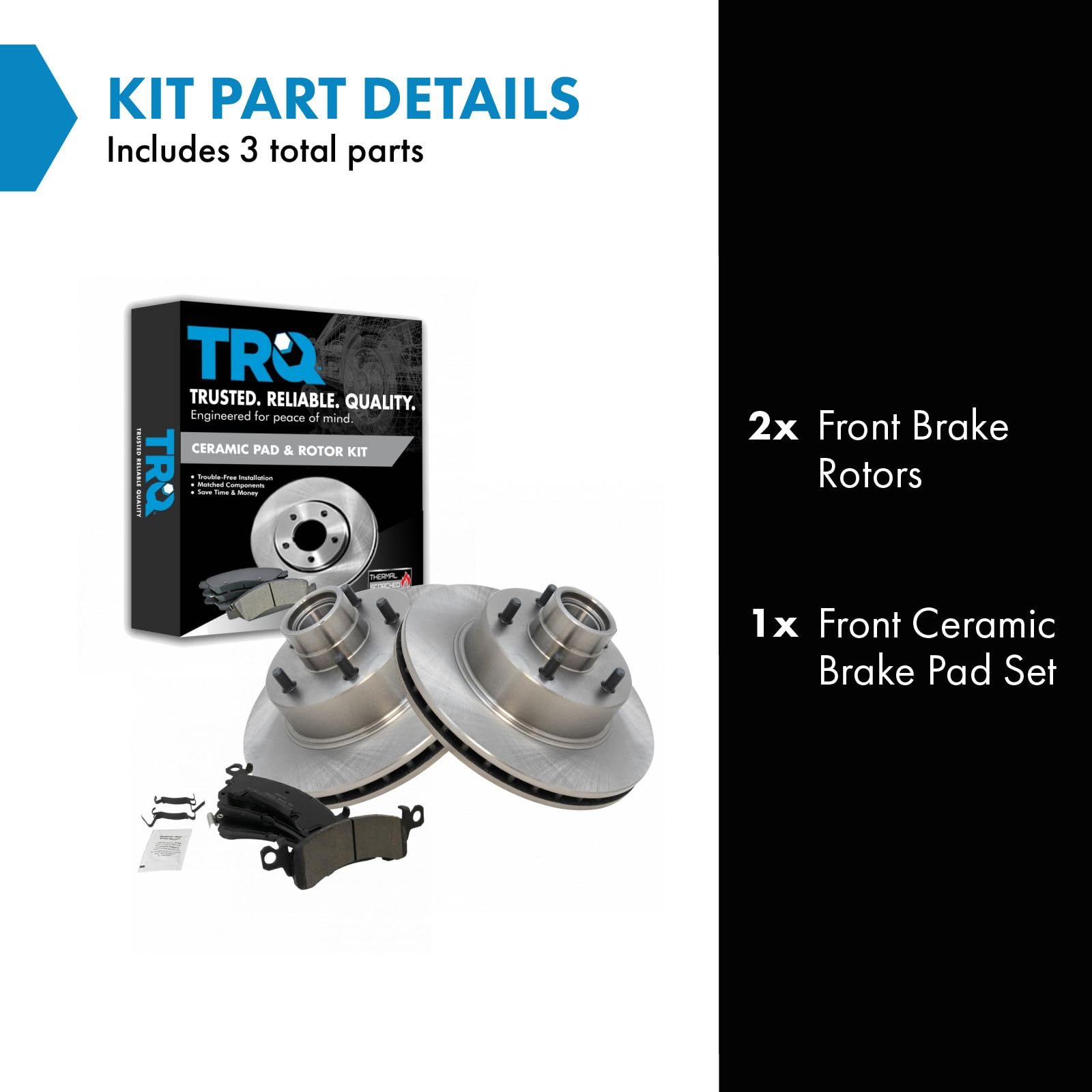 Trq Front Disc Brake Rotors & Posi Ceramic Pads Kit Set For Buick Cadillac Chevy Gmc