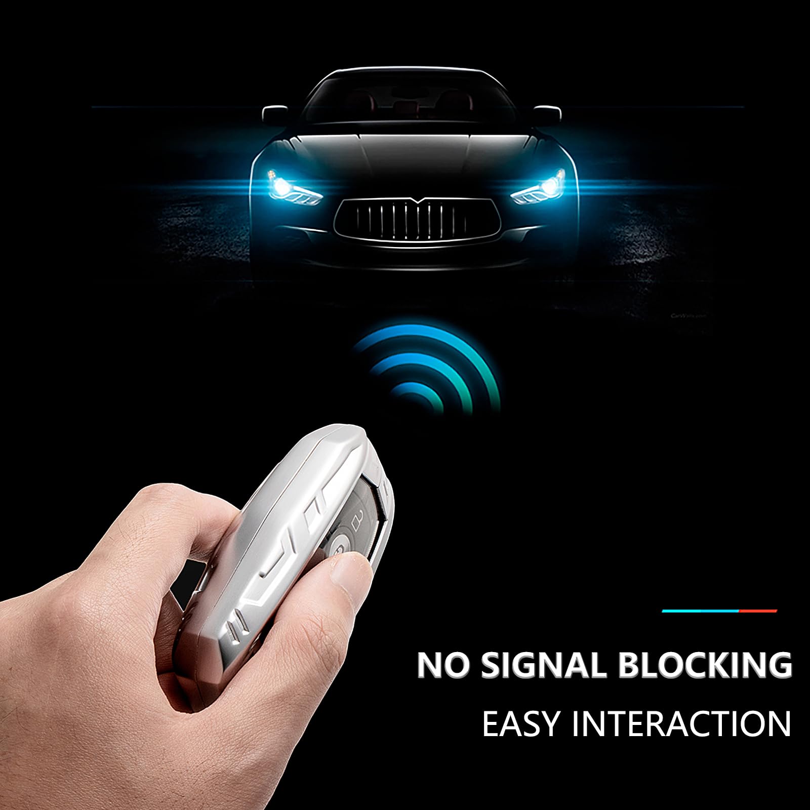 Ocezbiis For Ford Key Fob Cover,Keychain,Zinc Alloy Protection Car Key Shell Case Compatible With Ford Holder Smart Remote Keyle