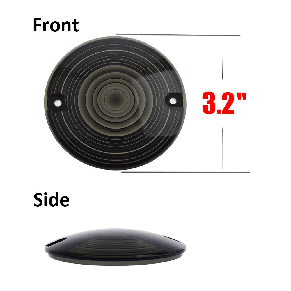 Nthreeauto Turn Signal Lights Lens Covers Smoked Compatible With Harley Touring Electra Glide Road King Softail