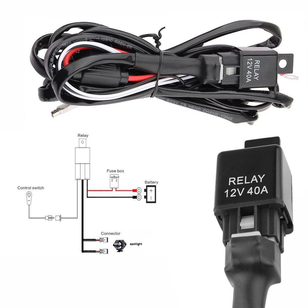 Proauto Universal Driving Lights Relay Kits For Harley Motorcycle Switch Fits 7/8'', 1'' Or 1-1/4'' Handlebar