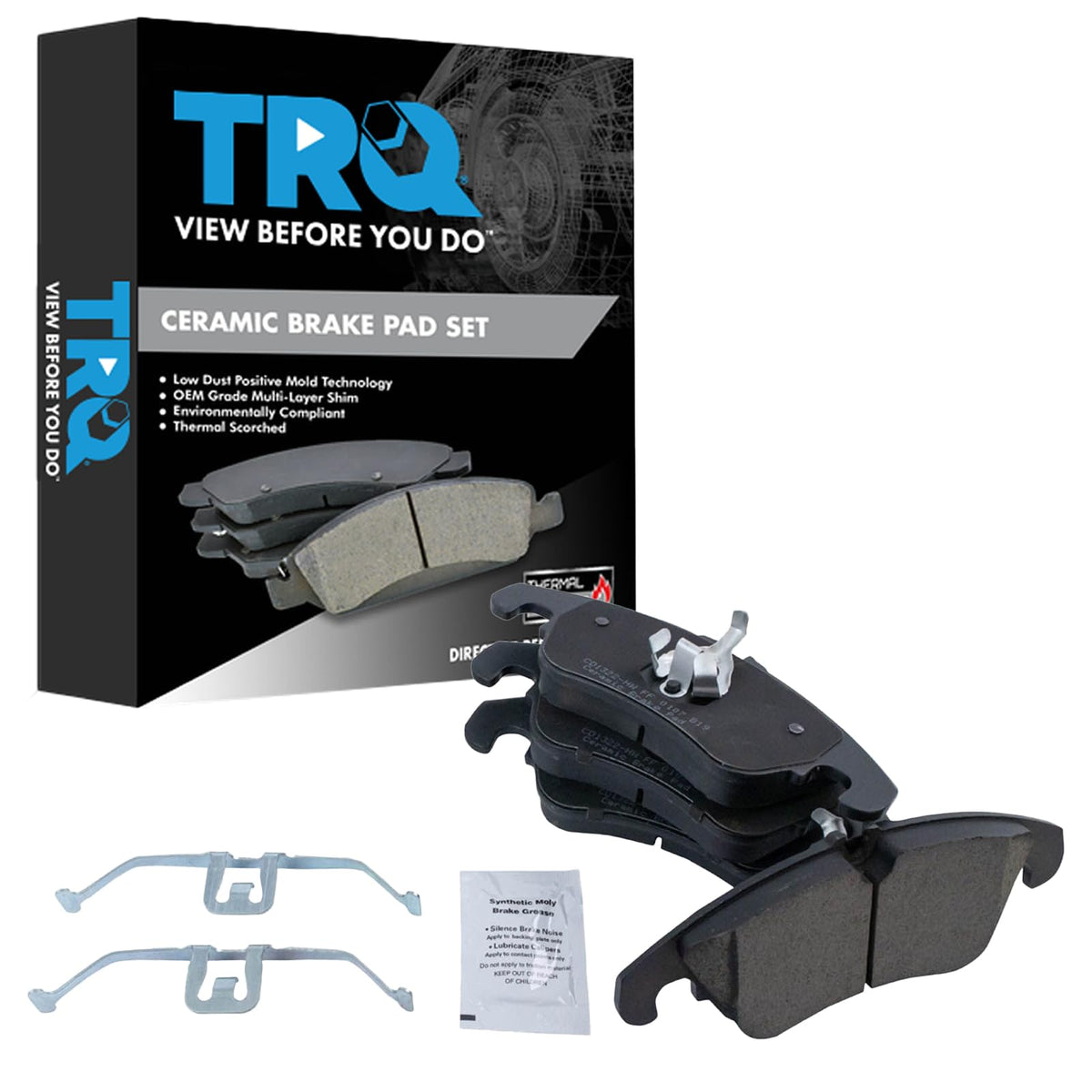 TRQ Front Posi Ceramic Brake Pad Kit Set for Audi A4 / A4 Quattro / A5 / A5 Quattro / A6 / A6 Quattro / A7 Quattro/Allroad / Q5 