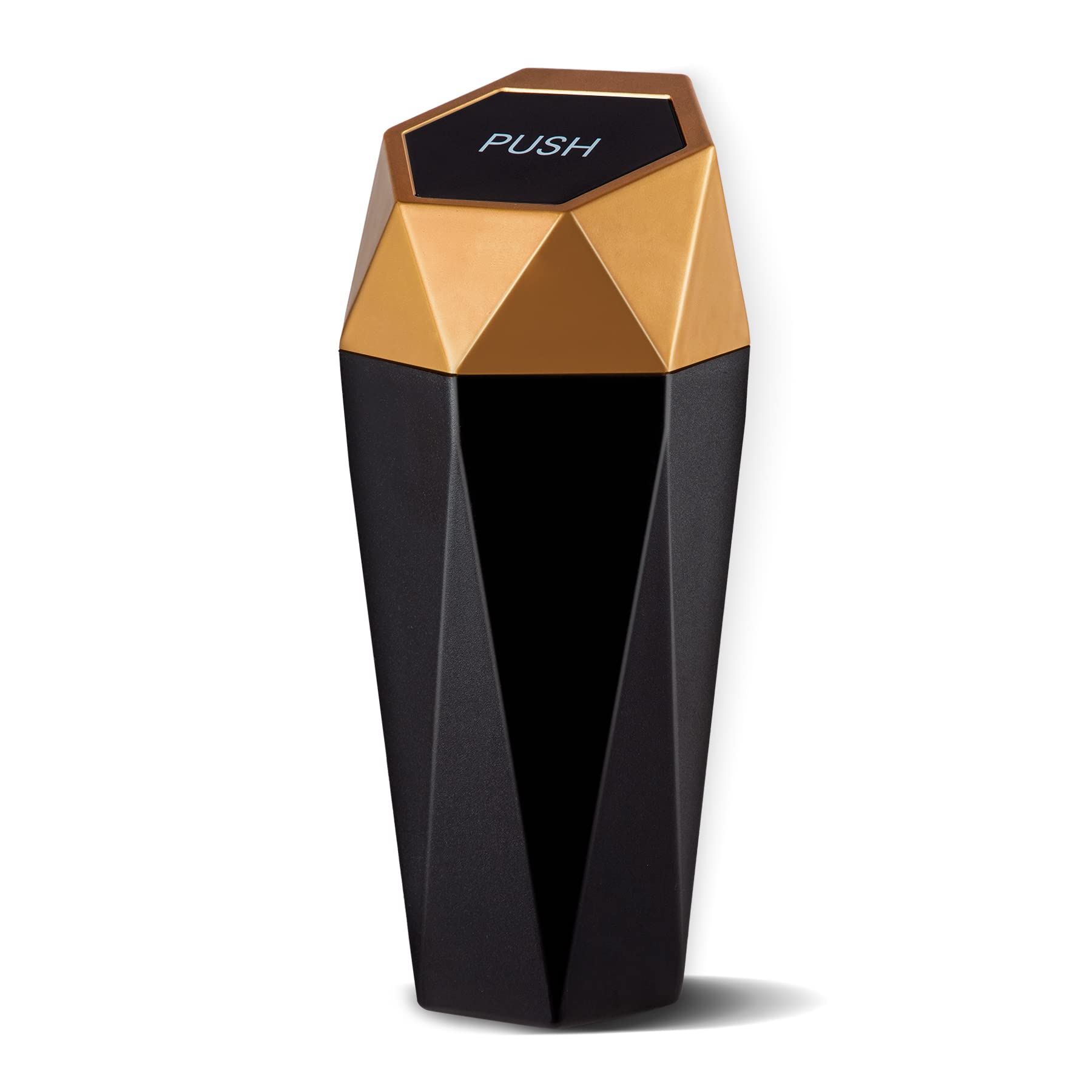 JUSTTOP Car Trash Can with Lid, Mini Diamond Design Portable Trash Can, Plastic Material and Multipurpose Organizers for Car,Hom