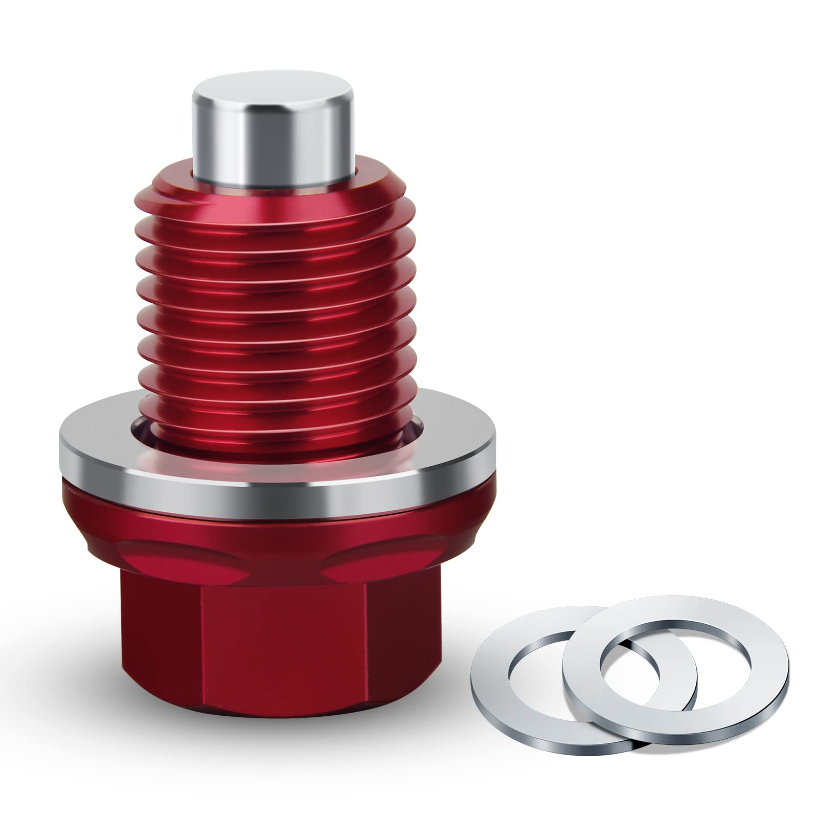 M12 X 1.5 Magnetic Oil Drain Plug 7075 Aluminum Cnc Craft With Crush Washer Gaskets Replacement For Bmw Benz