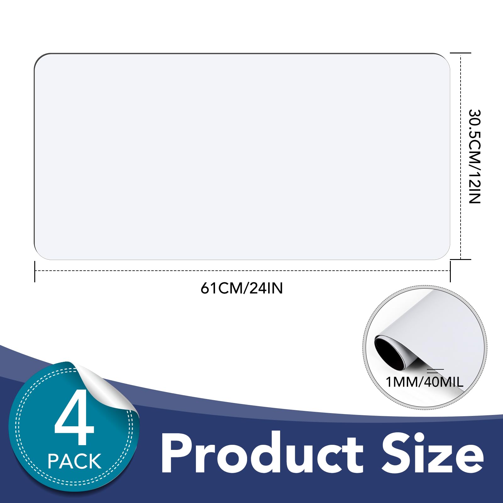 Diymag 4Pcs Blank Car Magnets, Car Door Magnets Rounded Corners Blank Car Magnet Set For Car To Advertise Business Cover Company