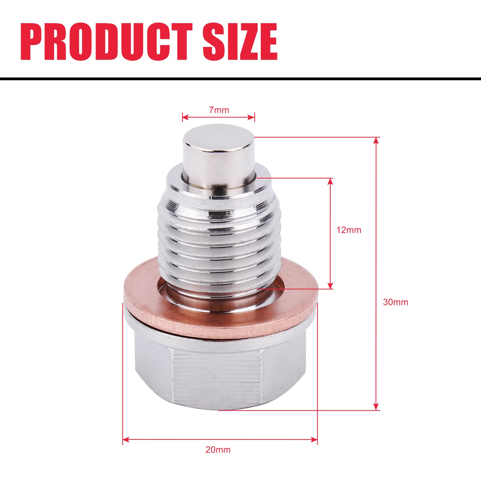 M14 X 1.5Mm Stainless Steel Magnetic Oil Drain Plug With Neodymium Magnet Fits For Honda Acura Ford Gm Mazda Hyundai Kia And Mor