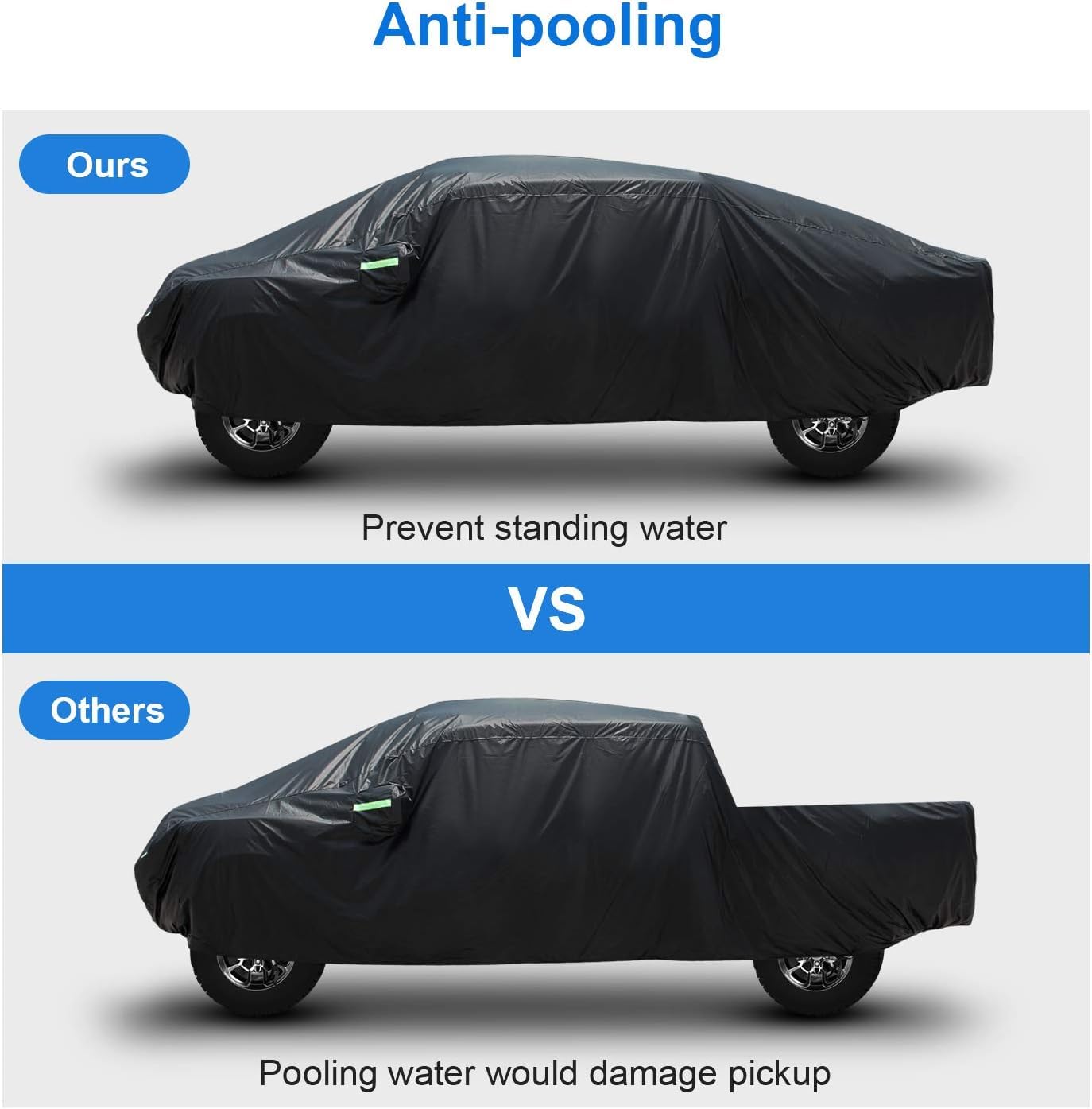 Sailnovo Truck Car Cover Waterproof All Weather,7 Layers Heavy Duty Outdoor Full Car Cover, Snowproof Rainproof Windproof Sun Uv