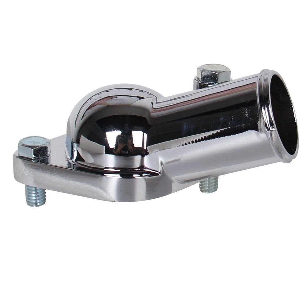 Carbole 21 Degree Chrome Water Neck Thermostat Housing Fit For Chevy V8 5.7L 350 454 Small Big Block